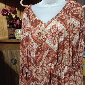 NWT Cato Harvest Dream Burgundy Top. Sz 18/20